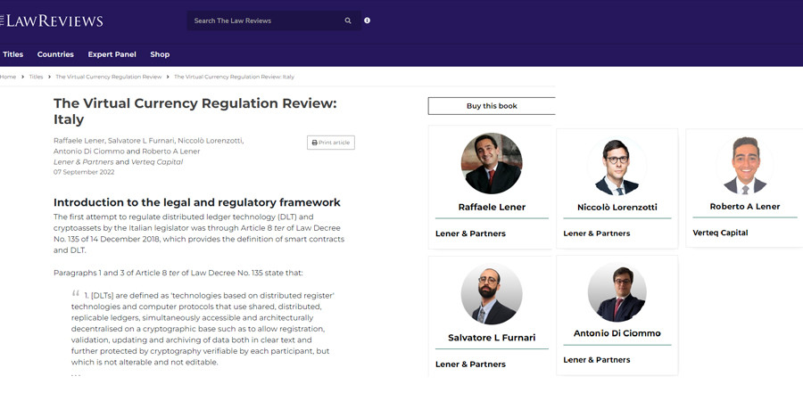 The Virtual Currency Regulation Review: Italy